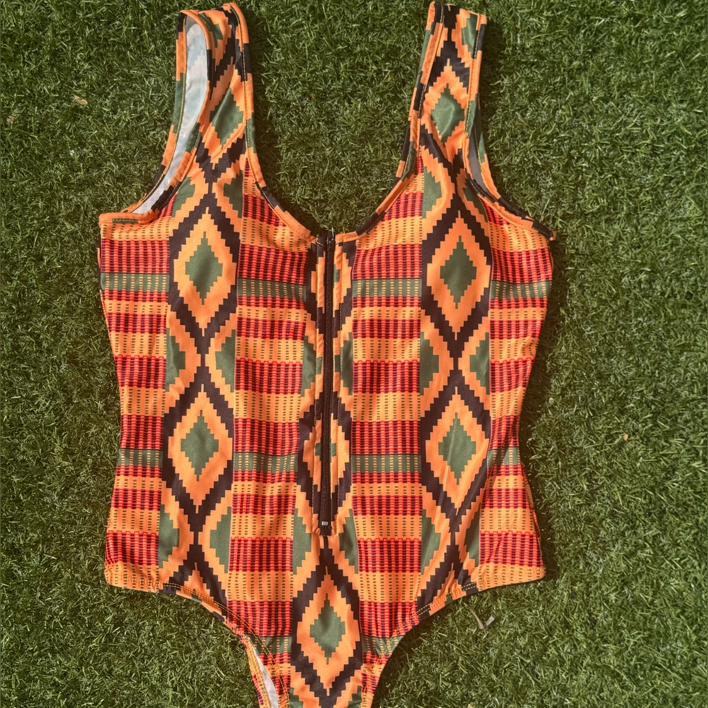 Colorful Kente Pattern Swimswuit